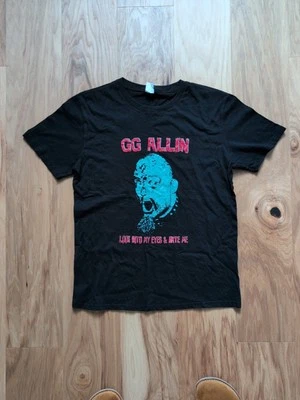 Camisa negra GG Allin mediana Look Into My Eyes & Hate Me Punk Gore  Foto 1 de 4