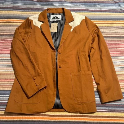 Bonita Cecille Honky Tonk Special Western Style Blazer Rust Cream Women's Size L - Image 1 of 4