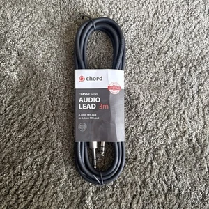 Chord Audio Leads 6.3mm TRS Jack Plug - 6.3mm TRS Jack Plug 0.75, 1.5, 3 & 6m - Picture 1 of 3