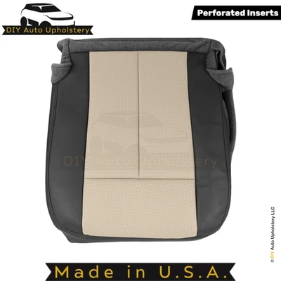 2007-2010 Capa de Assento Inferior de Couro Perf Driver Preta/Castanho - Imagem 1 de 4