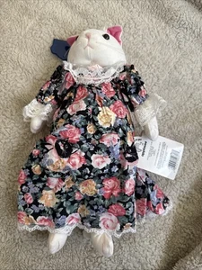 Applause Plush Cat With Floral Dress With Tags - Foto 1 di 8
