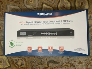 Intellinet 16-Port Gigabit Ethernet PoE+ 370W Switch with 2 SFP Ports 561259 - Picture 1 of 2
