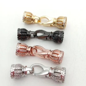 Zirkon Micro Pave Karabinerknopf 11x42mm vergoldet - Bild 1 von 15