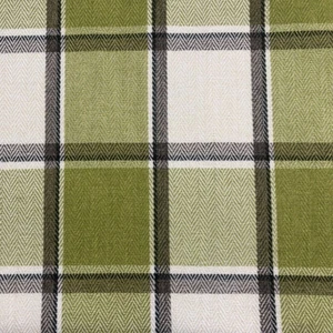 Danbury Herringbone Check FR Fabric Green | Woven Durable | Curtains Upholstery - Picture 1 of 1