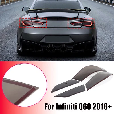 Protector de luz trasera negro ahumado decoración cubierta bisel para Infiniti Q60 2016+ Foto 1 de 4