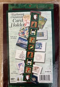 Portatarjetas de Navidad con retazos exhibición colgante de pared 42” de largo tiene capacidad para 30 tarjetas nuevo - Imagen 1 de 7
