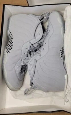 NWB Nike Air Little Posite One PREM GS Wolf Grey Foamposite Shoes 6Y - Image 1 of 4