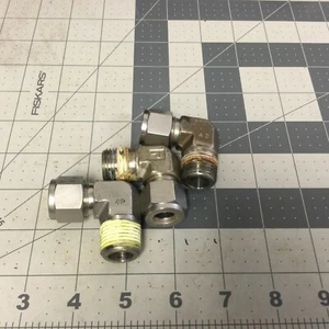 3/4 Tube x 1/2 MNPT 316ss Male Elbow Fitting Lot Of 3 (LMM01R) - Picture 1 of 2