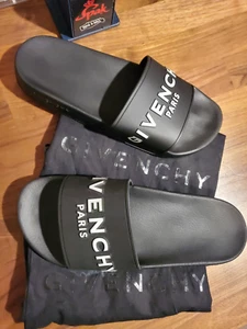 NEW Women's Size 40 GIVENCHY Paris Black Open Toe Slides No Box FREE SHIP 9 US - Picture 1 of 13