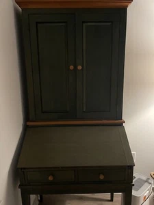 Ethan Allen Country Colors Secretary Writing Desk Shaker Style Two Door Cabinet - Picture 1 of 8
