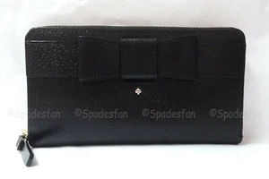 Kate Spade WLRU1979 Kirk Park LACEY Accordion Zip Around Wallet BLACK NWT RARE!! - Picture 1 of 8