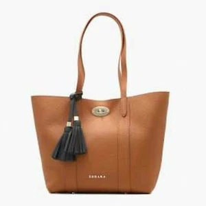 GRANDE BORSA TOTE FILO ZOHARA IN VERA PELLE COLORE MARRONE CHIARO - Foto 1 di 2