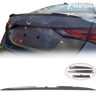 For Nissan Sentra Carbon Fiber Rear Trunk Lip Spoiler Roof Tail Wing Adjustable - Imagem 1 de 4
