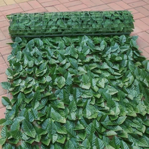 50x100cm Artificial Leaf Hedge Fake Plant Fence Roll Wall Garden Home Decor - Imagen 1 de 17