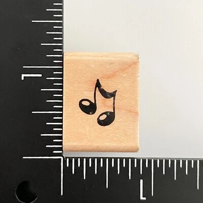 Sello de goma montado en madera Stampendous Mini Doble Nota Música Musical AA025 Foto 1 de 3