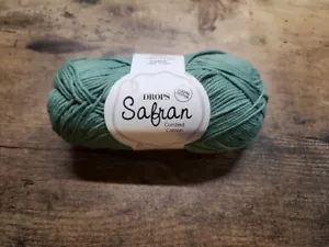 Drops Safran 100% Cotton Yarn 50g, Combed Cotton, Colour 04 Green, Dyelot 073 - Picture 1 of 3