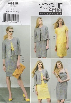 Vogue Sewing Pattern 8916 Jacket Dress Top & Skirt Lace Capsule Size 6 - 14 NEW - Image 1 of 4