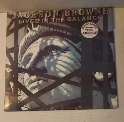 1986 SEALED LP Jackson Browne Lives in the Balance Hype Sticker Asylum 60457-1-E - Image 1 of 2
