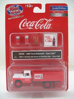 Mini Metals HO Model 40006: 1960 Ford Stake Bed Truck, Coca Cola Coke, machines - Image 1 of 4