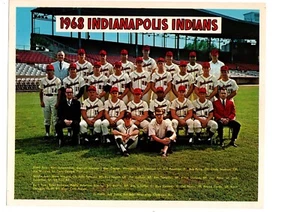 ORIGINAL 1968 INDIANAPOLIS INDIANS 8X10 TEAM PHOTO BASEBALL - Picture 1 of 1