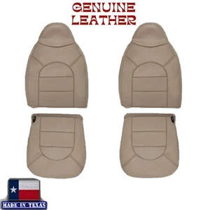 Fundas de asiento de cuero para Ford F250 F350 F450 Lariat XLT Super Duty 1998 1999 bronceado - Imagen 1 de 19