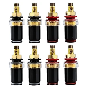 8Pcs Rhodium Plated HiFi Amplifier Speaker Binding Post Socket Female Terminal## - Picture 1 of 13