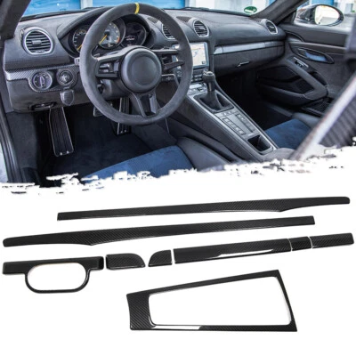 Fundas interiores de fibra de carbono para Porsche 718 Boxster Cayman 981 982 2013-22 Foto 1 de 4