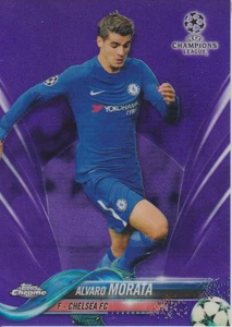 2017-18 Topps Chrome UEFA CL Purple Refractors Alvaro Morata #029/250 - Chelsea - Bild 1 von 2