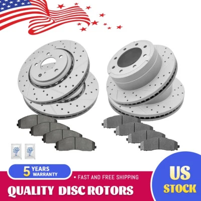 Rotores de freno delanteros traseros y pastillas de cerámica para Ford F-250 Super Duty F-350 2013-2021 Foto 1 de 4