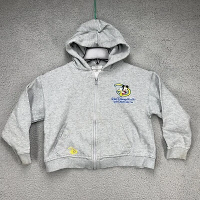 Sudadera con Capucha Walt Disney World Niños Jóvenes Gris Medio Cremallera Completa Mickey Goofy Pluto Foto 1 de 4