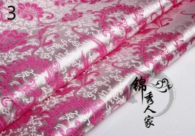 Tela de seda sintética satinada brocado floral vestido ropa Cheongsam hágalo usted mismo retro Foto 1 de 4