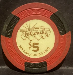 Puerto Rico, HOTEL LA CONCHA, Casino Chip, 5,00 $ - Bild 1 von 2