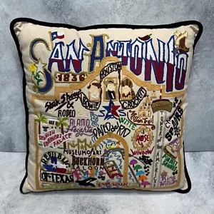 Catstudio San Antonio Texas handbesticktes Dekokissen 2004 USA - Bild 1 von 16