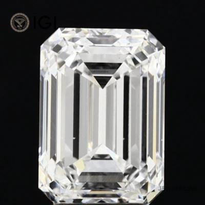 IGI Certified 4 Carat VS1 Emerald Cut CVD Lab Grown Diamond, Loose Diamond Gift - Image 1 of 4