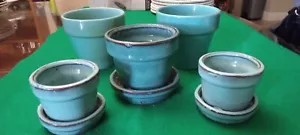 5 jardineras turquesa verde 3 con colector de agua adjunto - Imagen 1 de 16