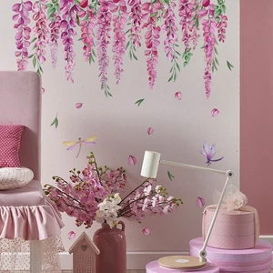 Wohnzimmerdekoration Wohnzimmer Wandaufkleber Handgepeilt Kreative Blumendesigns - Picture 1 of 12