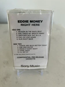 Eddie Money - Right Here / Cassette / Advanced Promo / Sealed New - Picture 1 of 3