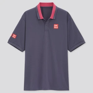 Uniqlo Kei Nishikori French Open 2020 Dry-Ex Tennis Polo Shirt Men's Gray NEW M - Picture 1 of 9