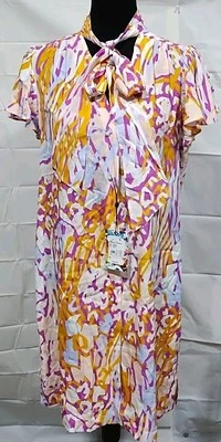 Nuevo Mini Vestido Camisa Robert Graham Daphne Estampado Mezcla Seda Para Mujer Grande (#C2-A6) Foto 1 de 4