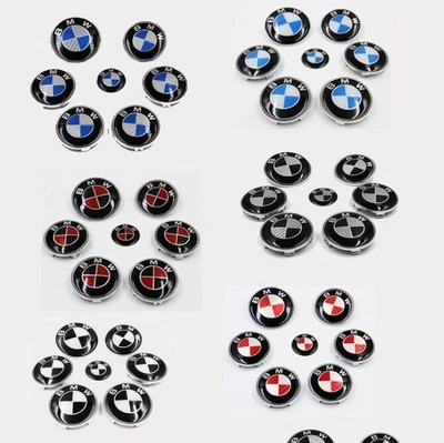 7Pcs 82mm 74mm 56mm 45mm B-M-W 50th Anniversary Wheel Emblem Rim HubCaps Badges - Image 1 of 4