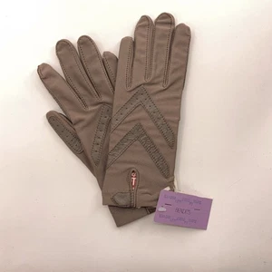 Vintage Benoits Ticket On Isotoner Gloves Taupe - Picture 1 of 5