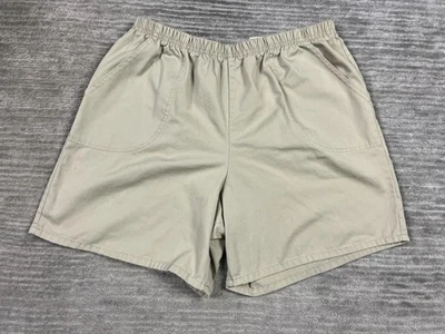 Pantalones Cortos Ciervo Blanco Mujer Grandes Beige Cintura Elástica Mezcla Algodón Foto 1 de 4