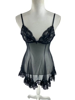Andrea Kristoff for Escante Vtg 80s Lingerie Size S Intimate Nighty Lace Sheer - Image 1 of 4