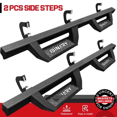 BHZ Running Boards FIT 07-18 Chevy Silverado 1500 Double Cab Drop Nerf Bar BLK Foto 1 de 4