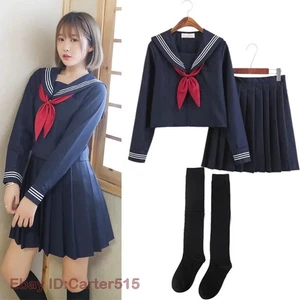 Basic School Uniform College High School Girls Student Uniforms Sailor Suit - Picture 1 of 31