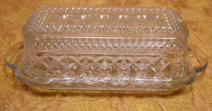 1 Anchor Hocking WEXFORD vidrio transparente 1/4 lb palo mantequilla plato y tapa - Imagen 1 de 5