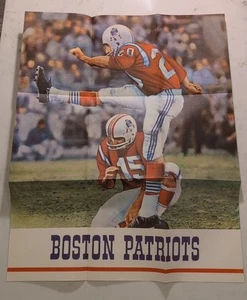 VINTAGE 1960'S GINO CAPPELLETTI BOSTON NEW ENGLAND PATRIOTS FOOTBALL POSTER NFL - Picture 1 of 5