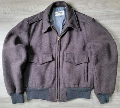 Vtg 60s Jacket Men's S Gray Wool Cropped Military Aviator Bomber USA Made Coat  - Image 1 of 4