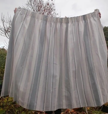Laura Ashley Awning Stripe ? blue grey very wide curtains each 51"d x 102"w - Image 1 of 4