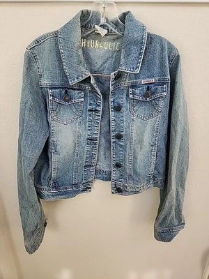Hydraulic Long Sleeve Button Up Denim Jean Jacket Womens Size Large Blue - Image 1 of 4
